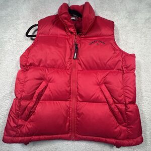Vintage Y2K Tommy Jeans Hilfiger Down Puffer Vest‎ Women's Large Red